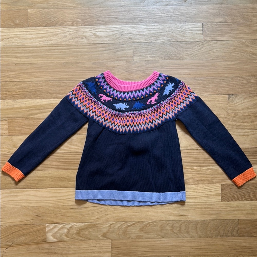 Colorful Dinosaur Knit Sweater